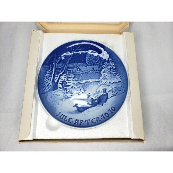 VTG Bing and Grondahl 1970 Christmas Collectors Plate Pheasants in the Snow 7 ¼” - Picture 1 of 9